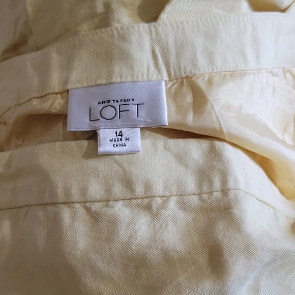 Ann Taylor Loft Skirt Size 14 Yellow Pleated Hem - Picture 6 of 6